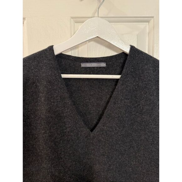 Belinda Robertson Dark Gray 100% Cashmere V-Neck Sweater Vest sz XL EUC - Picture 4 of 6